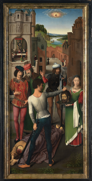 Left panel of the Triptych of Saint John the Baptist and Saint John the Evangelist, 1474-79 (oil on panel) 