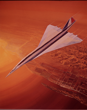 Proposed American rival to Concorde, 1966 (colour litho)