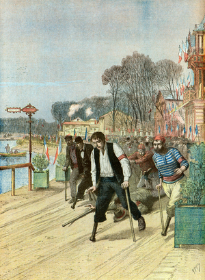 A race of wooden legs, 1895 (Illustration)