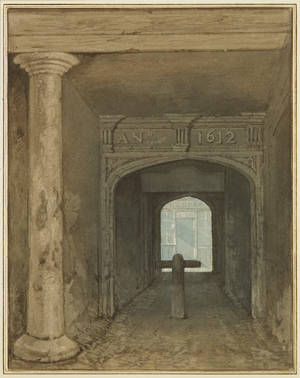 Guard House Passage, Wine Street (w/c on paper)