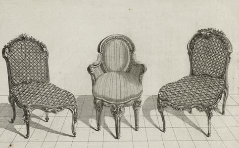 Chaise de Canne, Fauteuil en Cabriolet, Chaise de Canne, published mid-1770s (engraving on laid paper)