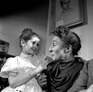 Young Poet Minou Drouet here With Adoptive Mother Mrs Drouet February 20, 1956 (b/w photo)