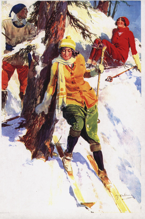 Skiing Magazine Plate, UK, 1920s