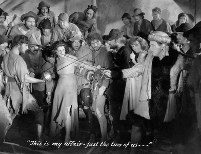 Dennis King, Lillian Roth, Warner Oland, on-set of the Film "The Vagabond King", 1930