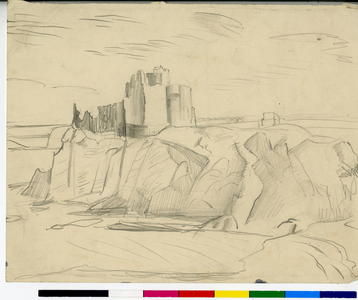 Tantallon Castle, c.1920-73 (pencil on paper)