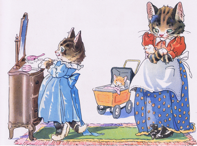 Kitty-Cross Patch looked into the mirror (colour litho)