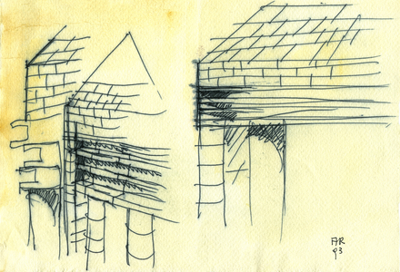 Study for a villa in Apulia, 1993 (ink on paper)