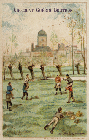 Boys playing cheval fondu (chromolitho)