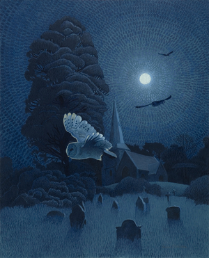 Full Moon at Stroud (oil on canvas)
