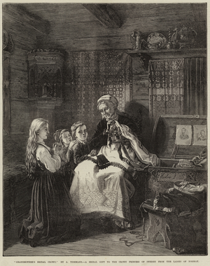 "Grandmother's Bridal Crown," a Bridal Gift to the Crown Princess of Sweden from the Ladies of Norway (engraving)