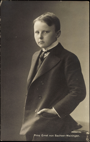 Ak Prince Ernst von Sachsen Meiningen, Portrait, Suit (b/w photo)