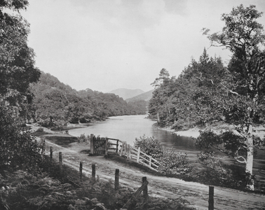 Scotland: On the Tummel, below Faskally House (b/w photo)