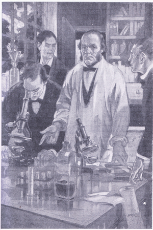 Lord Lister who banished pain from surgical operations explaining his ideas to his students ( litho)