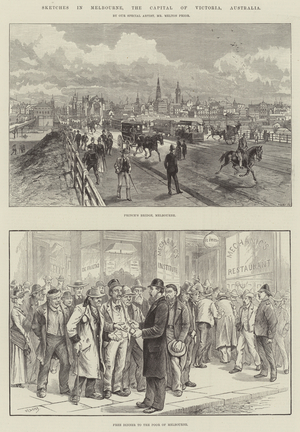Sketches in Melbourne, the Capital of Victoria, Australia (engraving)