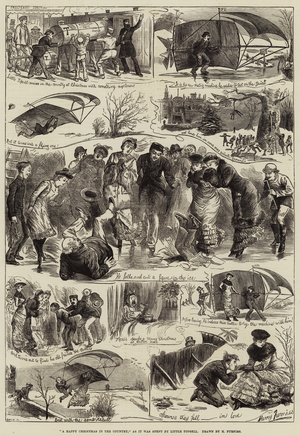 "A Happy Christmas in the Country," as it was spent by Little Topsell (engraving)