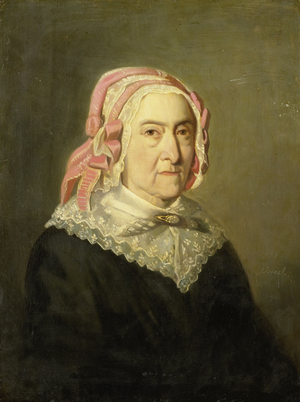 Sientje Nijkerk-Servaas at the age of 90, 1857 (oil on canvas)