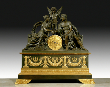 Pendule avec Mars et Minerve unis par le dieu Hymen, vers 1810-14 ...