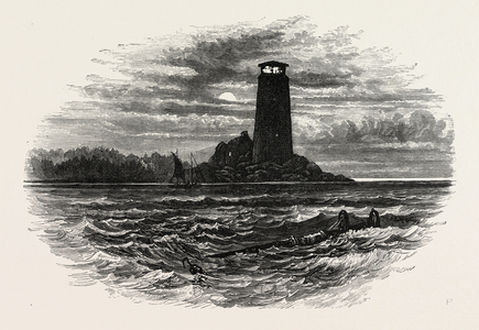 Canseau Point, North America, US, USA, 1870s Engraving