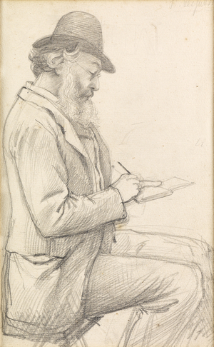 Lord Leighton Sketching (pencil on paper)