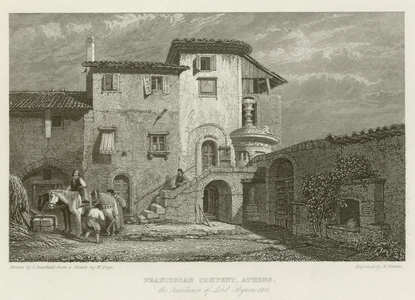 Franciscan Convent, Athens, the residence of Lord Byron, 1811 (engraving)