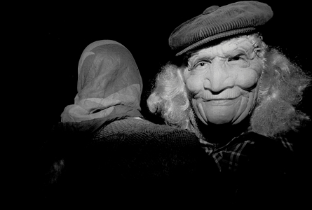 Masque Bal Saint Ouen L'Aumône, 1990 (b/w photo)