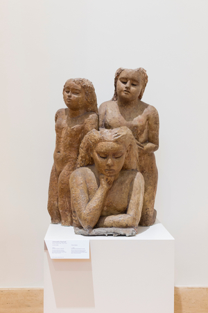 Three sisters, c.1936 (coloured and painted concrete)