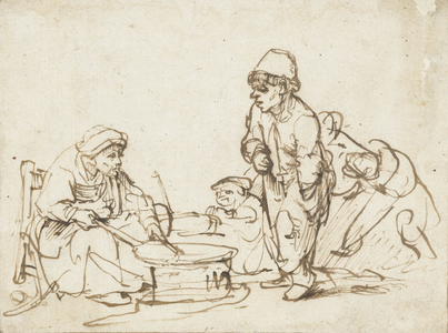 The Pancake Woman, c.1635 (pen and ink on paper)