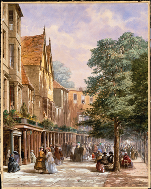 The Pantiles, Tunbridge Wells (watercolour and bodycolour)