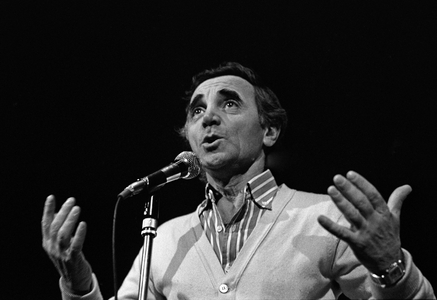 Oslo 19800324. Charles Aznavour on stage during a concert in the concert hall …,1980 (photo)