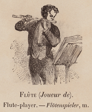 Le Vocabulaire Illustre: Flute (Joueur de); Flute-player; Flotenspieler (engraving)