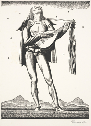 O! How thy worth with manners may I sing - Illustration reproduction, frontispiece for "The Complete Works of William Shakespeare", 1936 (litho)