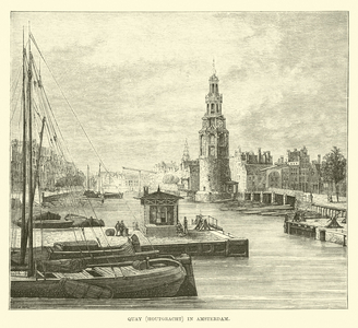 Quay (Houtgracht) in Amsterdam (engraving)