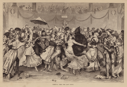 Carnival time - the last dance (engraving)