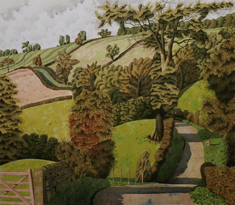 Behind Firs Farm, 2016 (w/c with ink & gouache on paper)