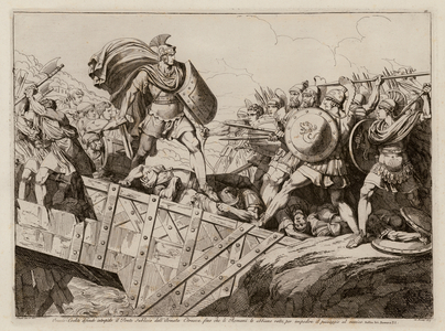 Horatius Cocles defending the Pons Sublicius, 509 BC (etching)