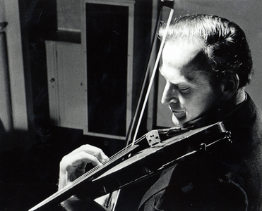 Yehudi Menuhin playing the violin, c1965