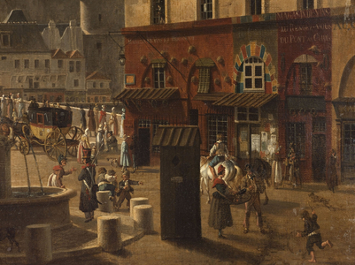 La place et la fontaine du Châtelet, 1810 (oil on canvas)