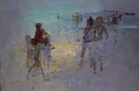 Camber Sands (oil on board)