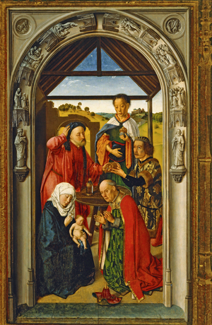The adoration of the Magi (painting on wood)