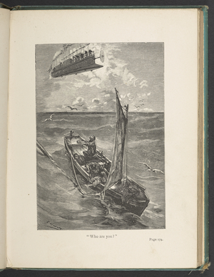 Clipper of the Clouds. Inside illustration, captioned 'Who are you?'