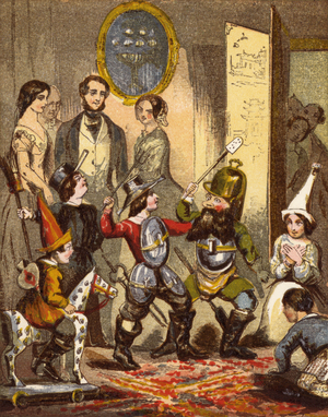 Playing Charades (chromolitho)