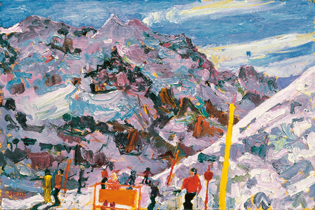 North face of Monch from Lauberhorn, 2011 (oil on board)