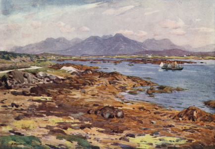 The Twelve Pins, Connemara (colour litho)