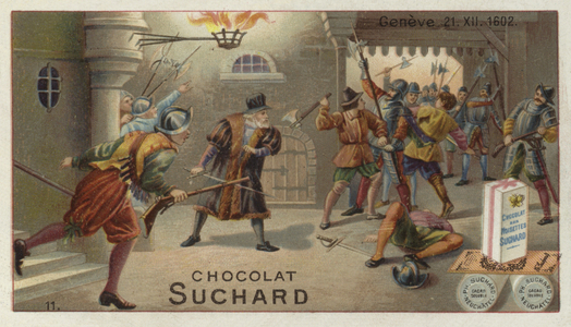 Defeat of the attack of the Savoyards on Geneva, 21 December 1602 (chromolitho)
