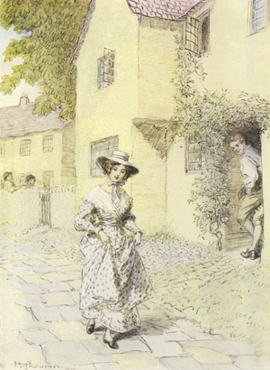 Illustration for Amos Barton by George Eliot (colour litho)