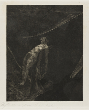 Back into Nothingness, plate fifteen from A Life, 1884 (aquatint and etching on ivory china paper laid down on cream laid paper)