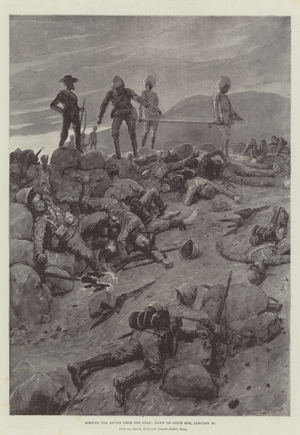 Sorting the Living from the Dead, Dawn on Spion Kop, 25 January (litho)