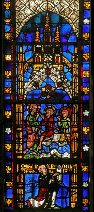 Window w14 depicting the calling of St Peter (stained glass)