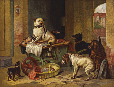 Jack in Office (colour litho)