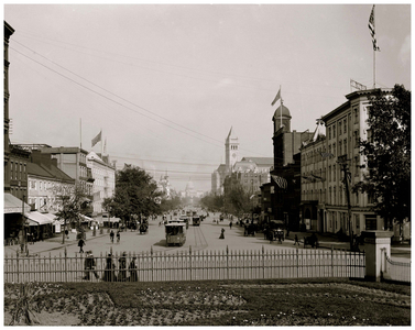 Pennsylvania Avenue from Treasury, Washington, DC (b/w photo)